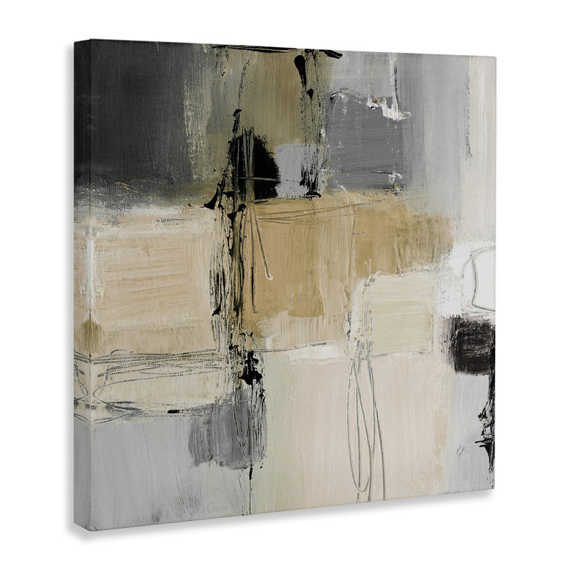 Art mural sur toile flottant brun clair et brun clair par Lanie Loreth, H 36 po x l 36 po x P 1,5 po