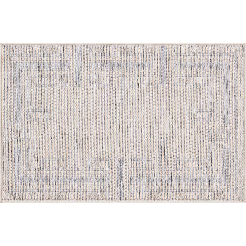 Tapis intérieur / extérieur beige et gris Amanda, Rectangle 2 pi x 3 pi