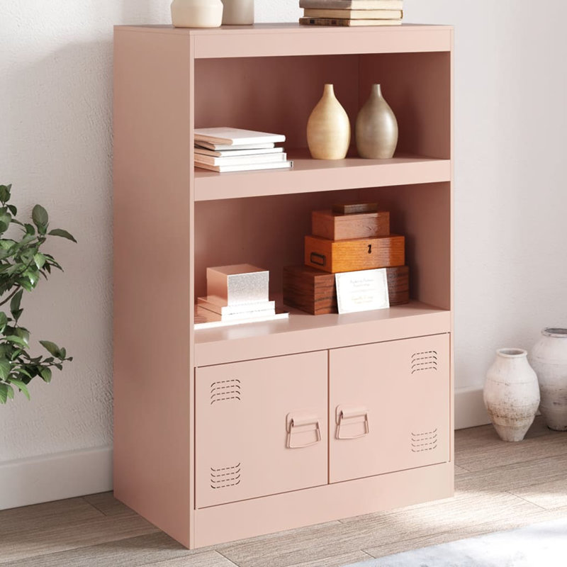 Alonah Steel Accent Cabinet, Pink