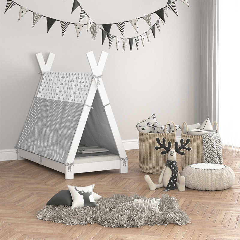 Zeltbett, White, Toddler (70 x 140cm), Standard