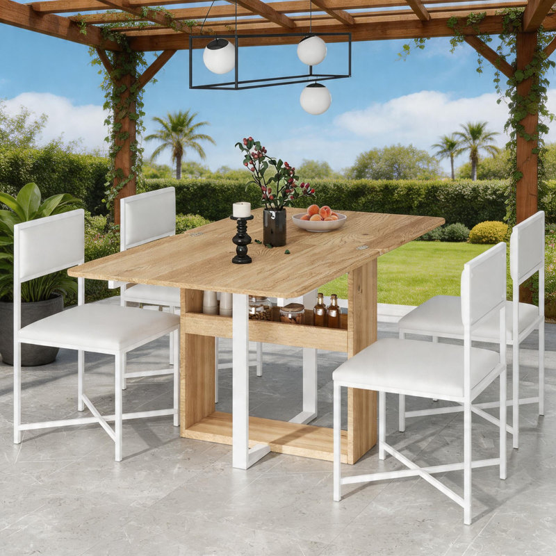 Ensemble de table de salle à manger extensible 5 pièces 63 po Modern