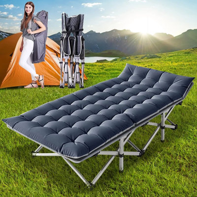 3 Colors New Version Comfortable Double Reinforcement Folding Camping Cot Sleeping Cost w/ Carry Bag