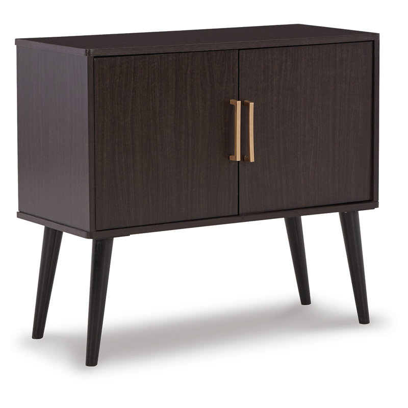Mahit Accent Cabinet, Gold, Dark Brown