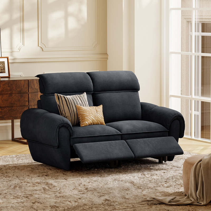 Canapé modulaire inclinable électrique Loveseat, Gris foncé, Causeuse avec 2 fauteuils inclinables