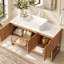 Base de meuble-lavabo 48 po, armoire de rangement autoportante avec 3 portes et tablette ouverte, sans lavabo inclus