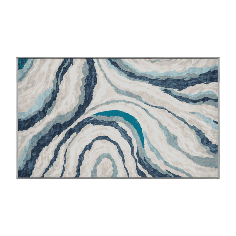 Tapis gris soyeux et moelleux, Rectangle de 5 pi x 8 pi