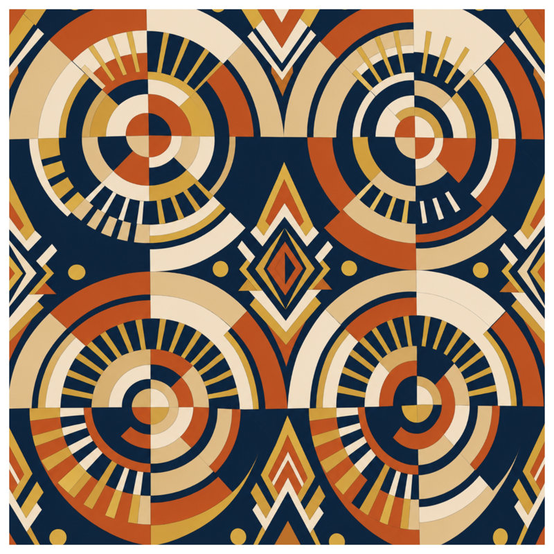 Toile de galerie à motif de cercles géométriques en plusieurs tailles, 16 x 20 inches