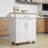 Kitchen Island Cart Rolling Trolley Cart With Drawer, Storage Cabinet & Towel Rack, White