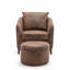 Upholstered Barrel Chair with Footstool-1488768575