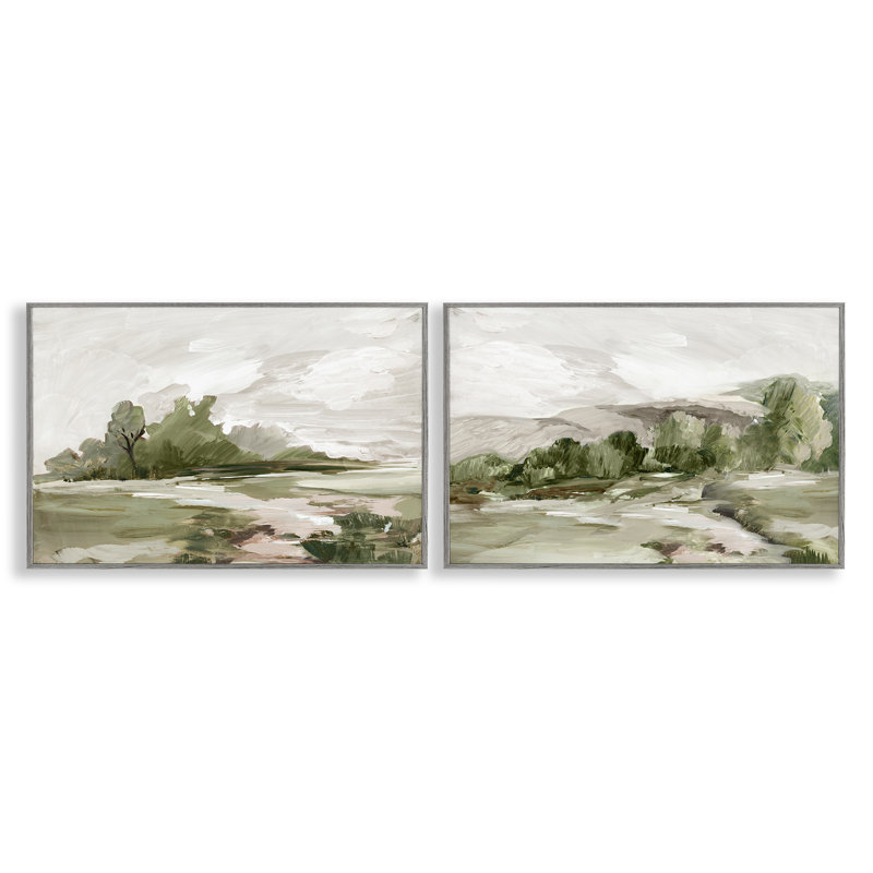  Impressions of Country Hills, ensemble de 2 estampes numériques par Lera, H 20 po x l 30 po, Estampe numérique Farmhouse