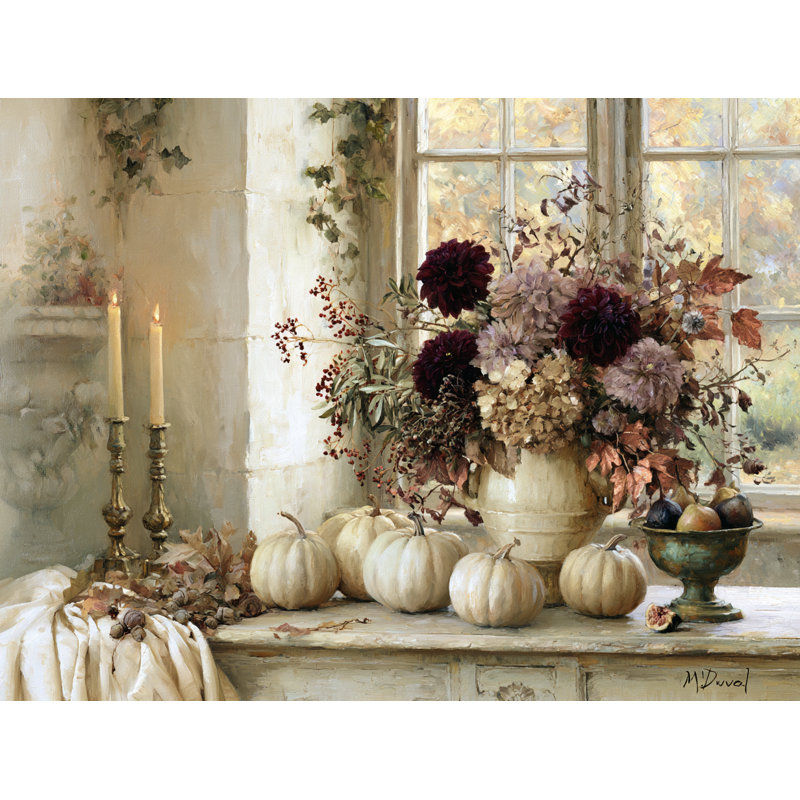 Art floral sur toile de citrouille ensoleillée, L 36 po x H 24 po x P 1,5 po