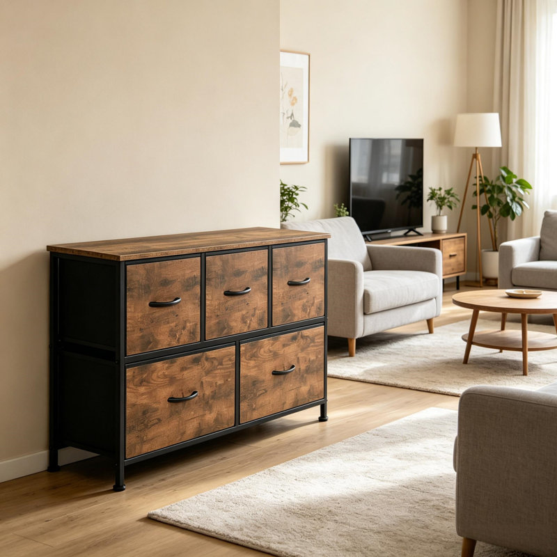 Steel 5 -Drawer Rectangle Accent Chest