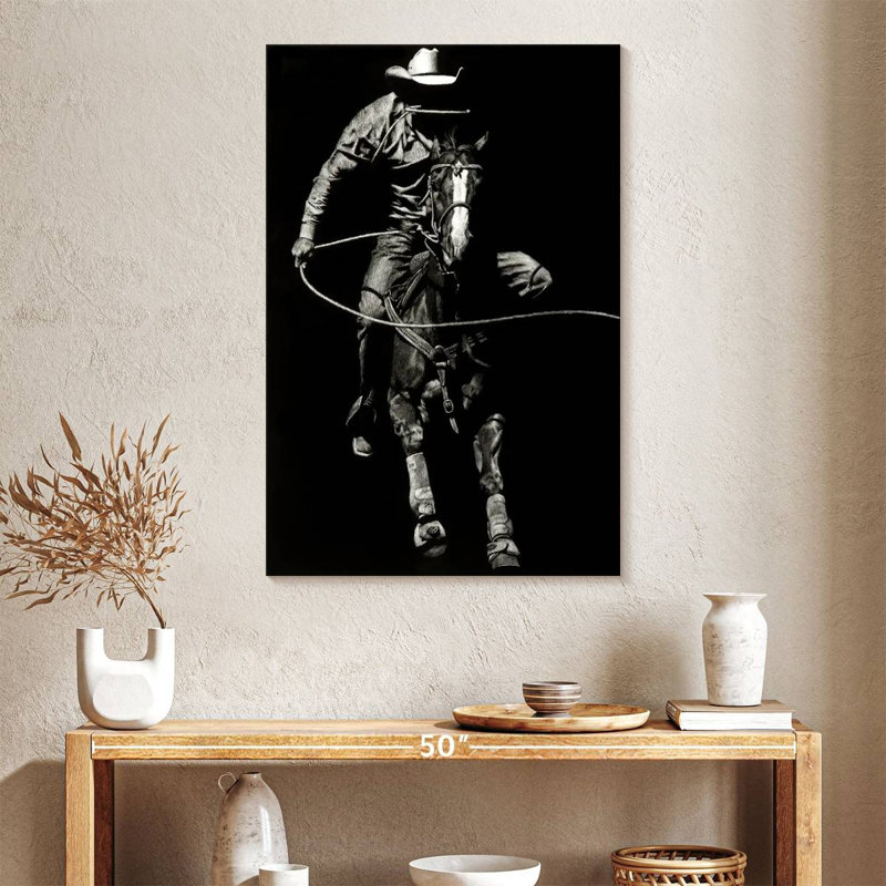 Lelar Scratchboard Rodeo VIII, 39" H x 26" W