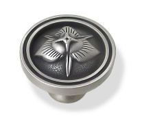 3"  Detailed Leaf Pull Vibra Pewter