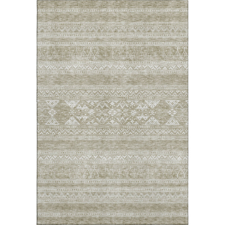 Premium Machine Washable Prisco Khaki Rug