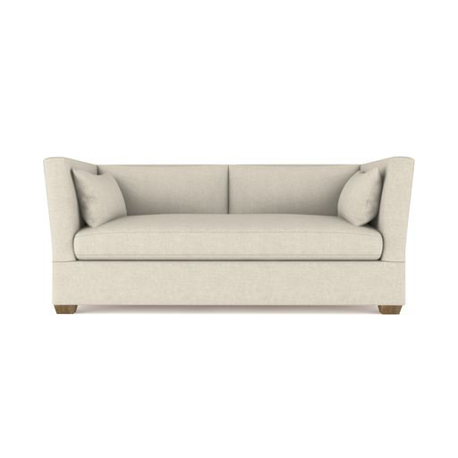 Rivington Flare Square Track-Arm Loveseat, 31" H x 72" W x 41" D, Plush Velvet Blue Print, Ebony