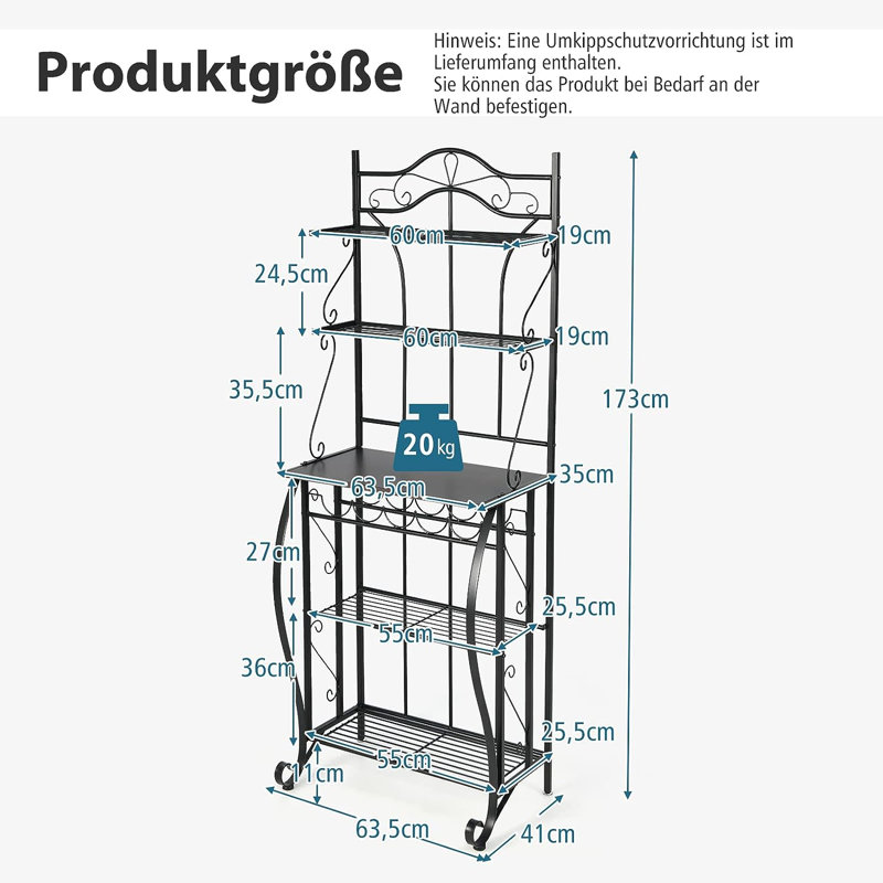 Aliee 63.5cm W Metal Shelving Unit