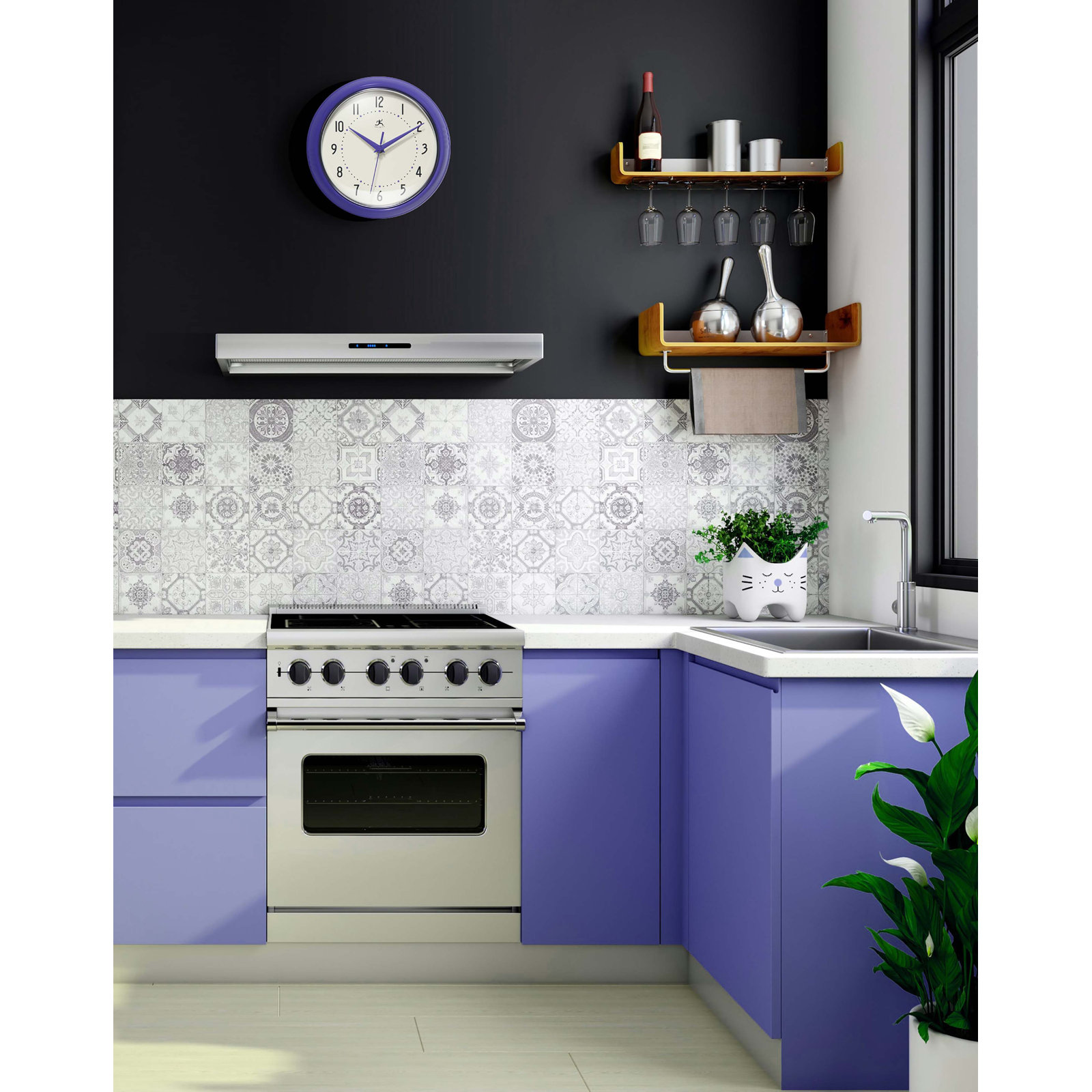Desdra Metal Wall Clock, Periwinkle, Small