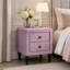 Table de chevet moderne en velours rose clair avec 2 tiroirs, table de chevet rembourrée, élégante table de bout décorative pour la chambre à coucher, largeur de 20 po-129459840