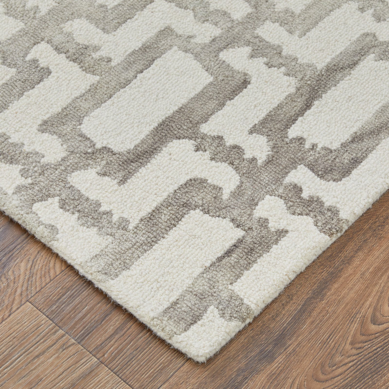 Marengo moderne géométrique, ivoire / taupe, Rectangle 2 pi x 3 pi