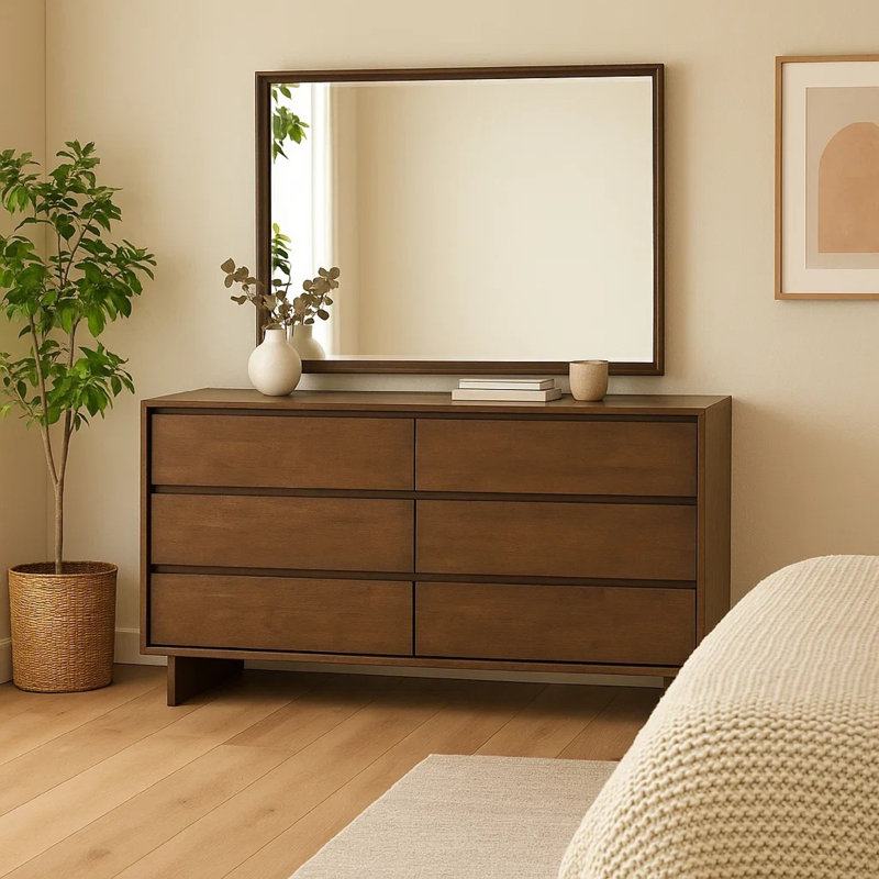 brown wide dresser Genu With Mirror, 6 Drawers, Beveled Glass, Wood Size:A3 Sunrise Sequin V-Neck Ankle vt::All Wedding::Occasion::Bride Add a refined