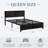 Laurea 3 Piece Bedroom Set, Industrial Bed Frame with 2 Nightstands Set, Metal Platform Bed with Wood Headboard & Footboard, Farmhouse Bedroom Furniture Set with Charging End Tables, 2 AC Outlets & 2 USB Ports, No Box Spring Needed-1962201620-1962201644