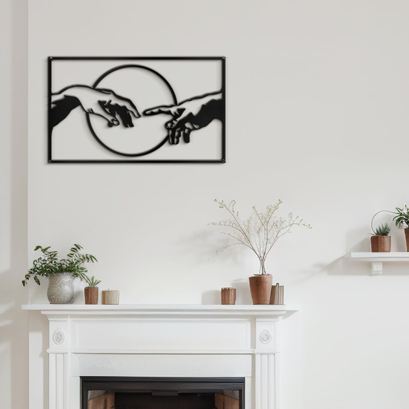 Décoration murale en métal, Noir, H 20 po x l 30 po x P 0,05 po