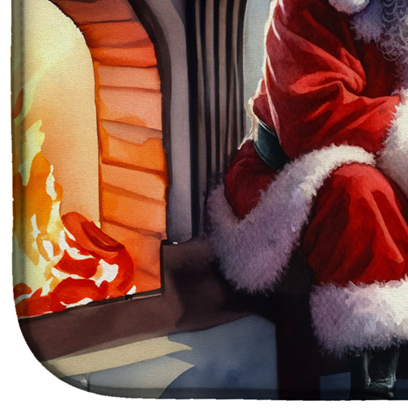 Tapis de vaisselle Rottweiler and Santa Claus