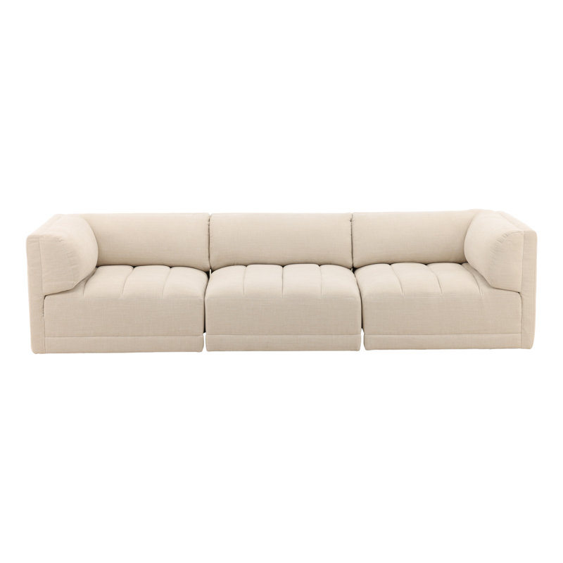 Magda 113" Wide Upholstered Sofa, Terracotta, Topanga Oat