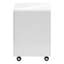 Classeur, mobile à roulettes, tiroirs de rangement, support pour imprimante, bureau, bureau, stratifié blanc brillant, contemporain, moderne