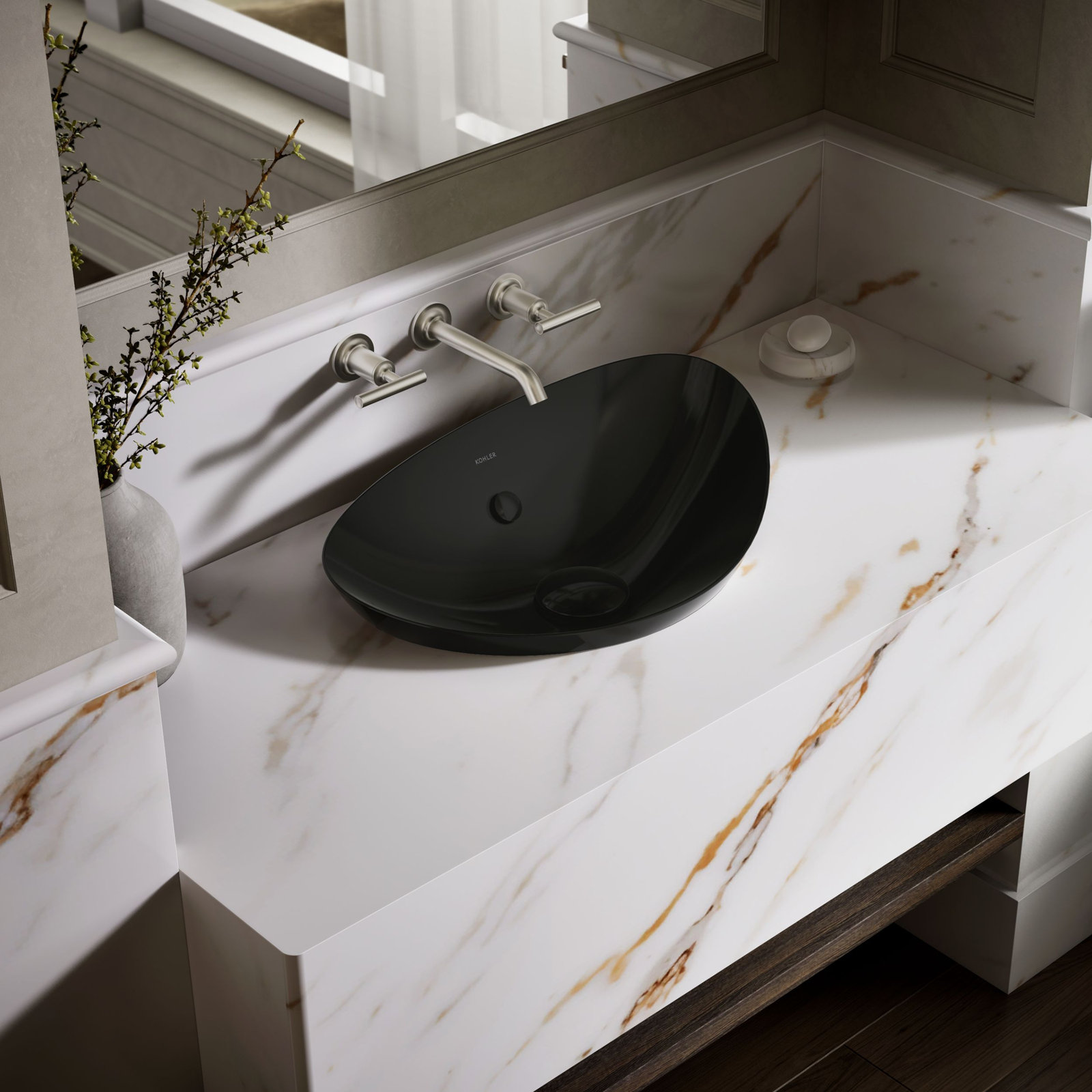 Veil Specialty Vessel Bathroom Sink, Black Black™