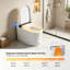 Toilette allongée intelligente avec bidet intégré, ouverture / fermeture automatique, capteur de pied et technologie de bouclier en mousse