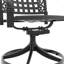 Ensemble de salle à manger 5 pièces en aluminium coulé résistant aux intempéries, comprenant 4 chaises pivotantes et une table rectangulaire avec cadre noir