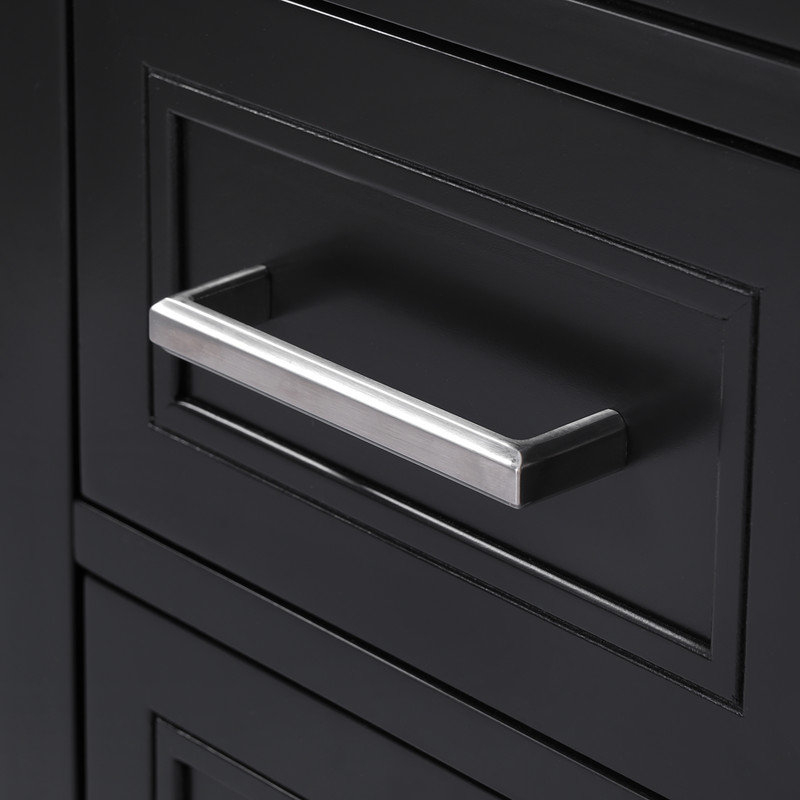 36" Freestanding Bathroom Vanities with Single Sink, Black / Silver