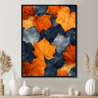 Décoration murale orange feuilles d'automne III - feuilles