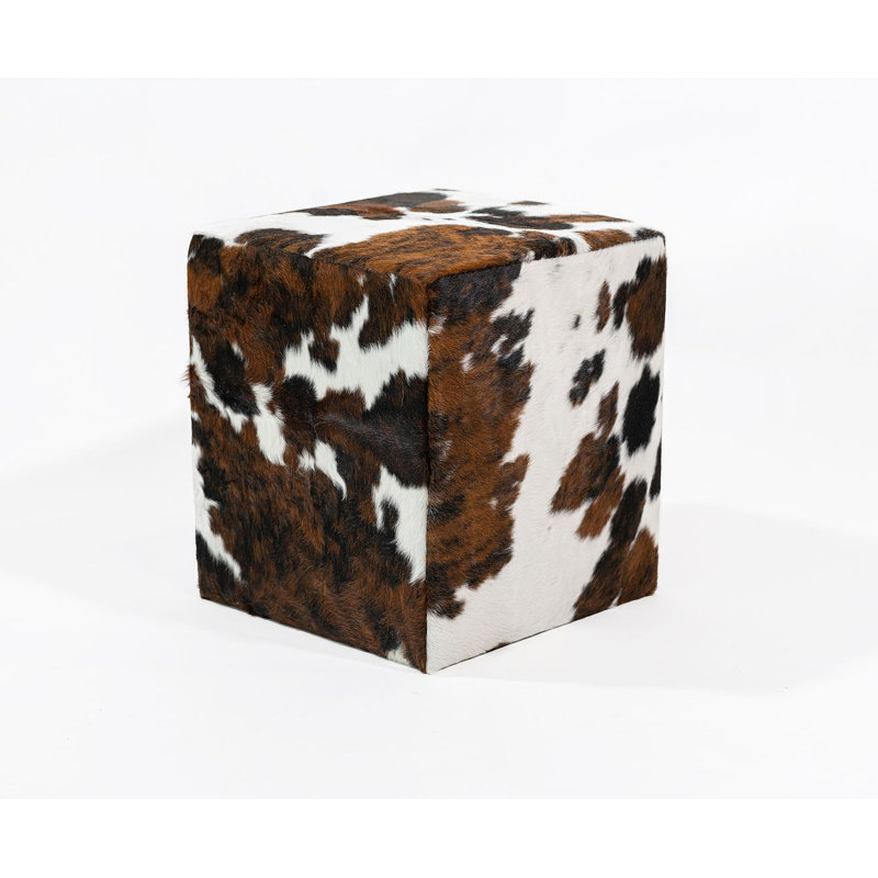 Pouf en cuir de vache kunotas - Tricolore
