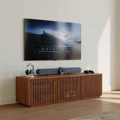 Meuble télé Hiramani Mid-Century moderne, entièrement assemblé