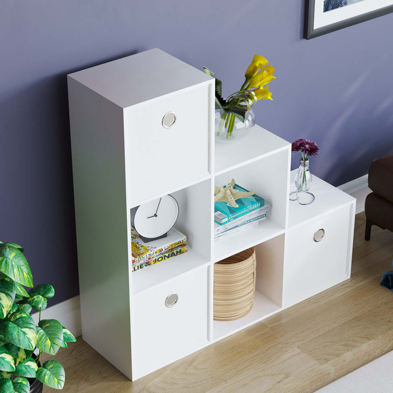 Herchel 96.5cm H x 96.5cm W Cube Bookcase, White, White