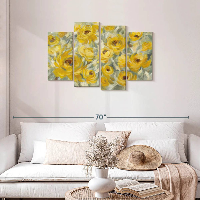Vibrant Yellow Roses, 27" H x 43" W