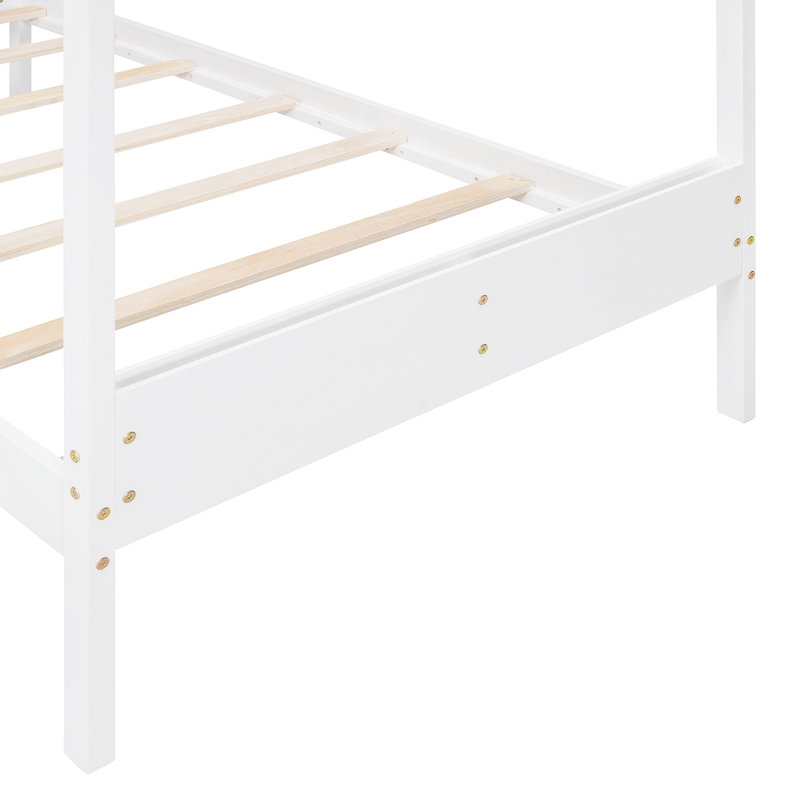 Lit plateforme Asellus, Simple, Blanc