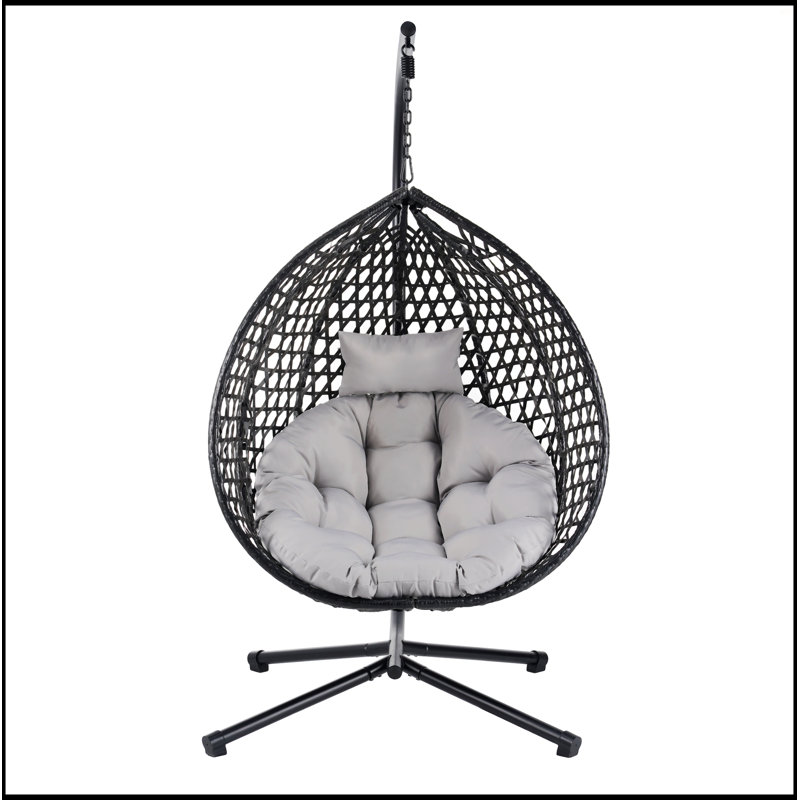 Fauteuil à œufs suspendu polyvalent, Gris, Noir, noir, noir, noir