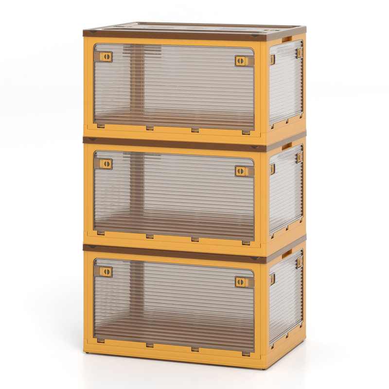 3 Drawer Stackable Drawer, Yellow