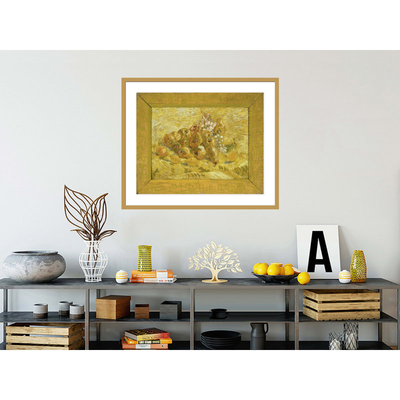 «Quinces Lemons Pears and Grapes» par Vincent van Gogh, impression giclée encadrée, 33.5" H x 40.14" W