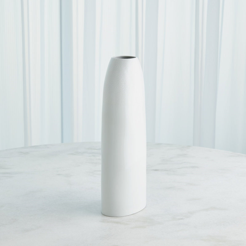 Terra Porcelain China Table Vase, 25.25" H x 10.25" W x 6.5" D, White