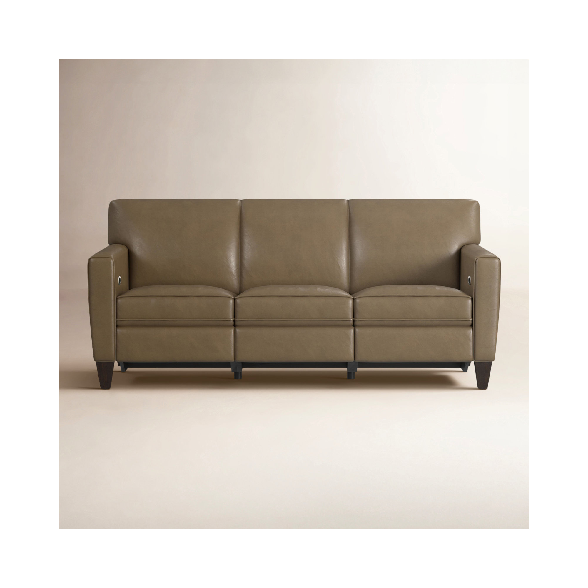 Osmin Foster Power Inclining Sofa, Brown Top Grain Leather