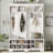 Modern Hallway Hall Tree With Metal Hooks And Storage Space, Multi-Functional Entryway Coat Rack With Shoe Cubbies-1858533949