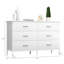 Commode 6 tiroirs pour chambre à coucher, commode 47,3 po avec dispositif anti-chute et acier, blanc-1985370919