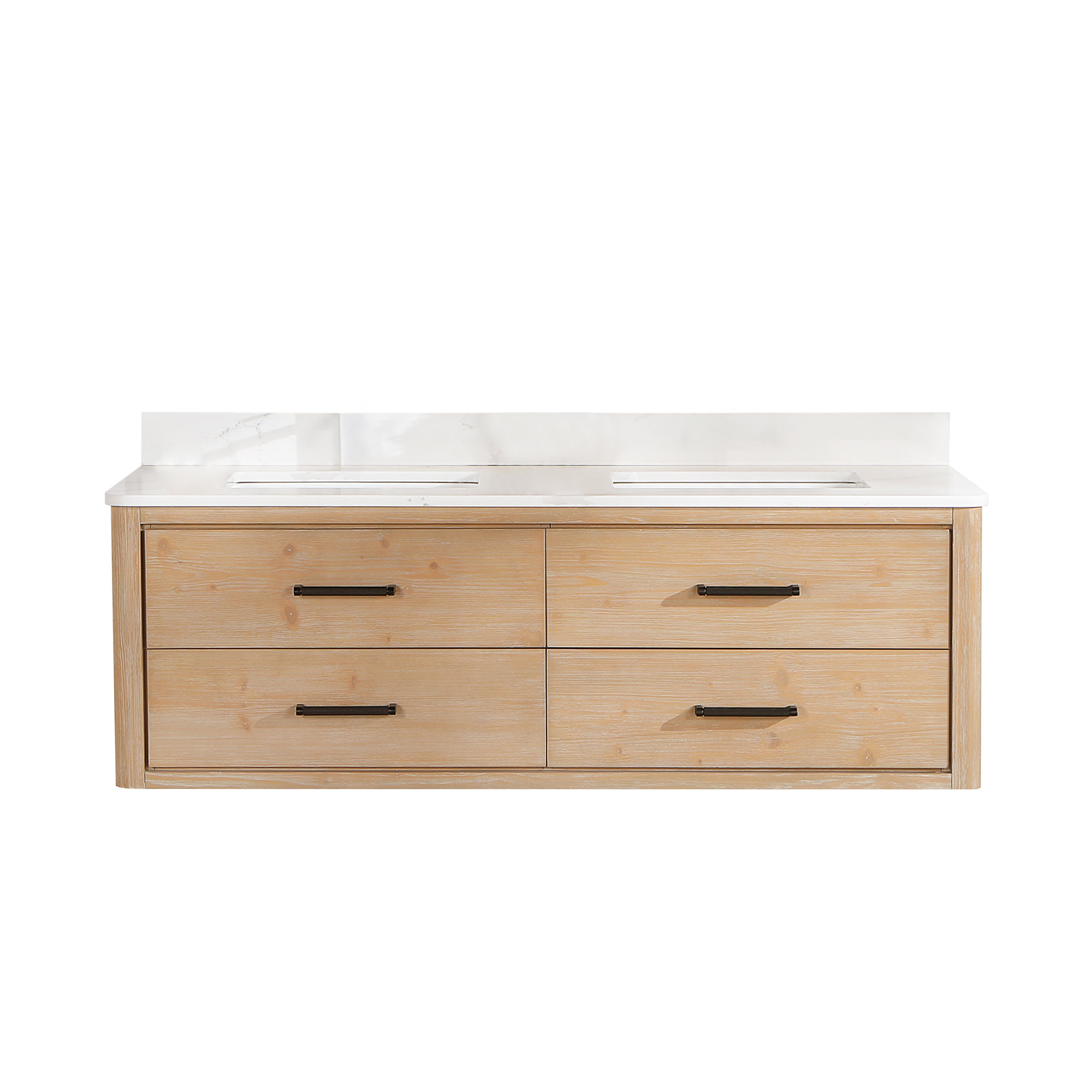 Cristo 60'' Double Bathroom Vanity, Fir Wood Brown