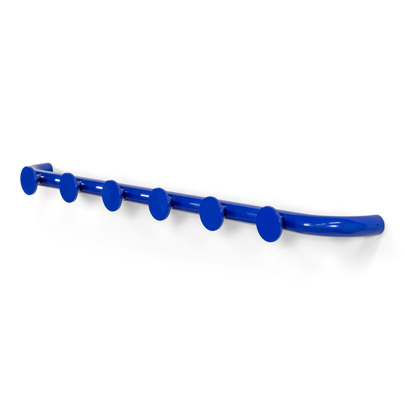 Retro Steel Wall 6 - Hook Coat Rack, Blue