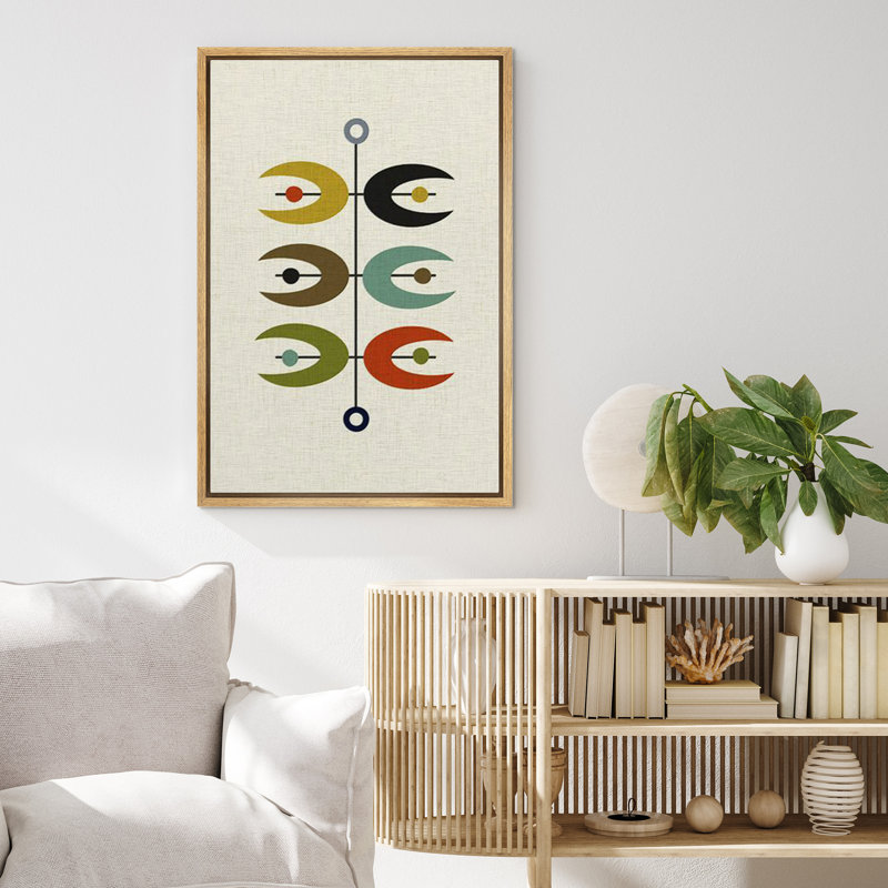 Décoration géométrique colorée abstraite de style Mid-Century Mid-Century pour salon, chambre à coucher X16, Naturel